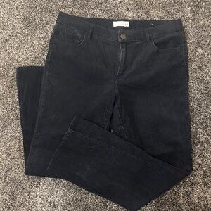 Ann Taylor LOFT Black Corduroy Straight Leg Jeans